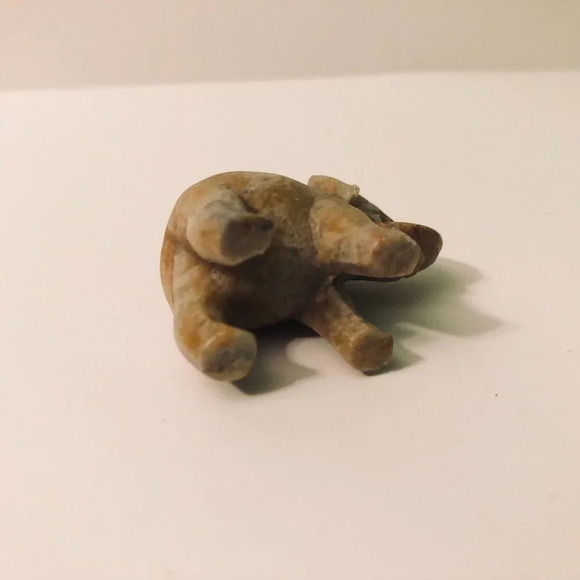 Vintage Mini Stone Elephant Small 2 Inch Long Figurine - Picture 10 of 14